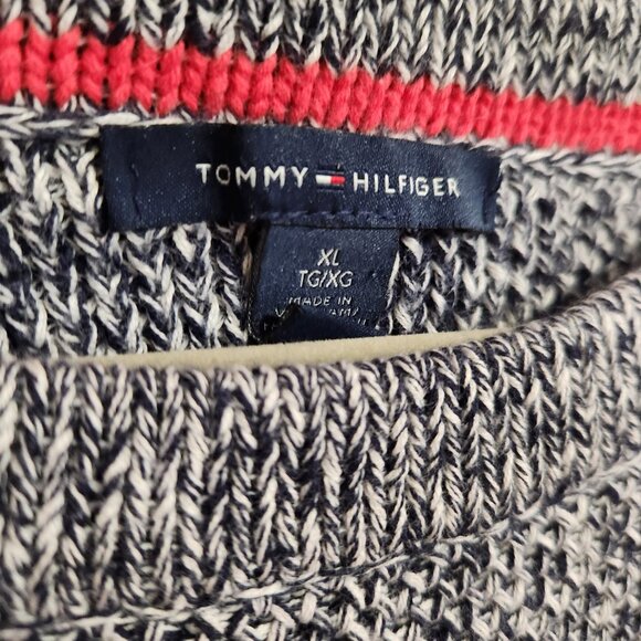 Tommy Hilfiger Women's Navy Crew Cableknit Pullover Sweater XL - Picture 2 of 8